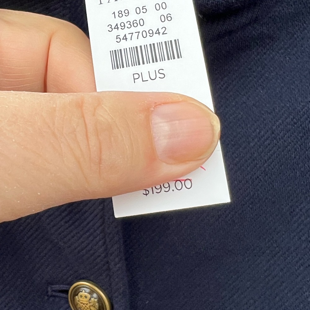 NWT Talbots Gorgeous Navy Military Style Lined High Neck Blazer - Picture 5 of 7